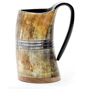 แก้วเบียร์ฮอร์นแก้วมักทำจากไม้แข็งธรรมชาติแบบคลาสสิกถ้วยชาแฮนด์เมดสำหรับดื่มกาแฟร้อนนมไวน์ - Product Image 5