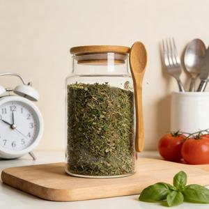 Barattolo <span class=keywords><strong>per</strong></span> Spezie in Vetro con Coperchio in Bambù Sostenibile e Porta Cucchiaio Integrato <span class=keywords><strong>per</strong></span> Organizzazione Ecologica della Cucina - Product Image 4