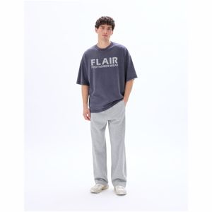 T-shirt à col rond surdimensionné pour homme, 100% coton lavé et gaufré - carbone - Product Image 2