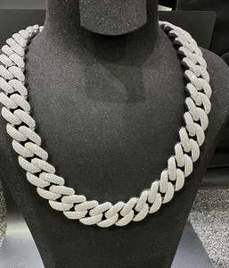 VVS Moissanite 925 plata esterlina 18MM 22 pulgadas collar perla joyería - Product Image 2