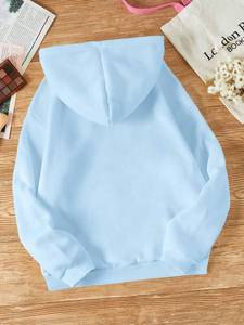 Pull à capuche en coton polaire épais unisexe Streetwear d'hiver pour femme Poche kangourou Épaule tombante Respirant Coupe ample - Product Image 2