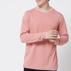 Camisetas ajustadas de manga larga para hombre de calidad superior 100% algodón logotipo personalizado disponible tela de punto a la venta en camisetas en blanco - Product Image 1