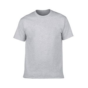 เสื้อยืดแขนสั้นผู้ชายสีเทา ผ้าฝ้ายถัก 100% สีพื้น ใส่สบายสำหรับฤดูร้อน ดีไซน์คอวี เสื้อยืดผู้ชาย - Product Image 1