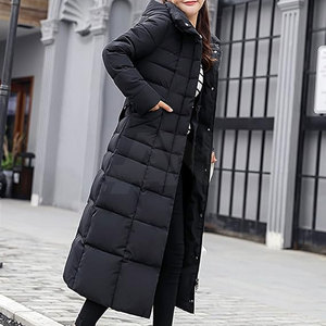 Chaqueta acolchada larga de moda para mujer con capucha Chaqueta larga acolchada de invierno impermeable para mujer Precio al por mayor - Product Image 3