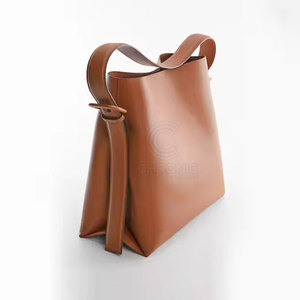 Sac à main fourre-tout en cuir PU personnalisé de haute qualité pour femmes fermeture à glissière de couleur unie doublure en PVC logo personnalisé pour les achats travail voyage - Product Image 5