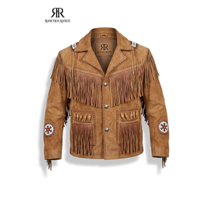 Vintage Boho Western Fringe <b>Suede</b> <b>Jacket</b>-Reversible Genuine <b>Leather</b> 6XL - Product Image 1