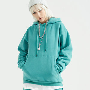 Sweat-shirt à capuche en coton tricoté uni pour femme, coupe classique, idéal pour les commandes en gros, personnalisation du logo, vente en gros directe usine - Product Image 1