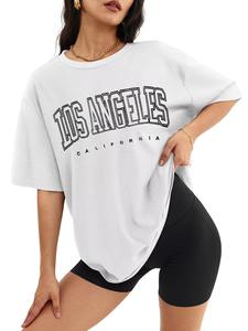 Camisetas personalizadas para mujer, camiseta informal para mujer, camiseta de gran tamaño, Camiseta estampada de algodón 100% transpirable para mujer - Product Image 3