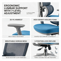 Chaise de bureau ergonomique moderne à dossier haut en maille, réglable en hauteur, avec appui-tête 3D, pour le gaming, garantie 3 ans