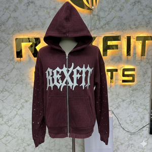 Nouveau sweat à capuche zippé de bonne qualité fabriqué en usine à bas prix, imprimé en relief, fabriqué en usine, sweat à capuche pas cher pour hommes, sweat à capuche pour hommes - Product Image 4