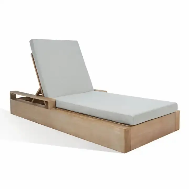 Sun Lounger Teak Wood Modern Style Outdoor Hotel Furniture Pool Side Chair Modern Style