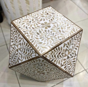 Recién llegado, muebles de lujo, mesa de centro con incrustaciones de hueso Vintage, nuevo diseño, mesa con incrustaciones de hueso en forma de diamante, mesa auxiliar de café personalizada - Product Image 5