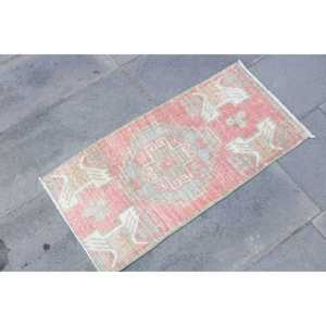 Tapis turc, 1,4 x 2,9 pieds, tapis oriental rouge en laine - Product Image 3