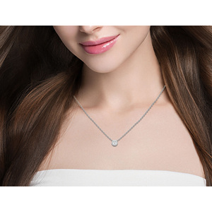 Avarta Jewellery oro blanco 18K 50 centavos Halo colgante - Product Image 3