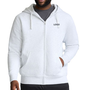 Sudadera con Capucha de Felpa de Punto con Cremallera Completa Powerblend Premium, Logotipo C, Talla Grande para Hombre y Mujer, Sudadera Informal con Interior Suave Cepillado - Product Image 1