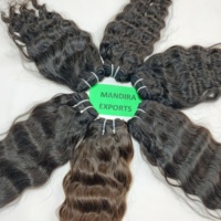 Extensions de cheveux humains Remy vierges, couleur noire, ondulés, tissage double trame, cheveux de temple d'Inde du Sud, fusion, 100g