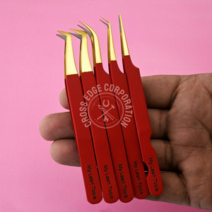 Pince à épiler multifonctionnelle à méga volume pour cils Pince à cils à pointe en fibre avec poignée souple Pointe à 90 degrés pour cils incarnés - Product Image 3