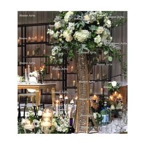 Centro de mesa de metal y cristal Diseño maravilloso Color plateado Centro de mesa de tamaño personalizado para uso en fiestas de bodas - Product Image 3