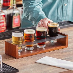 Étagère en verre en bois et support de service de bière étagère de stockage Design unique couleur personnalisable au prix le plus bas de l'inde - Product Image 1