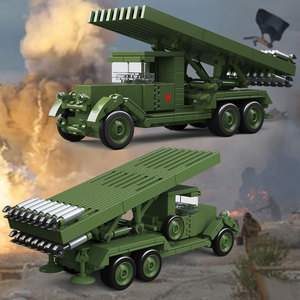 1/35 324 Uds Ww2 soviético <span class=keywords><strong>Katyusha</strong></span> Bm-13 lanzacohetes cohete artillería camión blindado artillería tractores juegos de bloques de construcción - Product Image 6