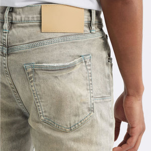 กางเกงยีนส์ลำลองแฟชั่นสำหรับผู้ชายทรงสลิมฟิตใส่สบายสไตล์วินเทจเย็บปะติดปะต่อกันไซส์ใหญ่พิเศษ - Product Image 3