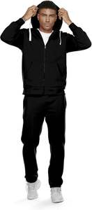 Survêtement personnalisé avec logo, molleton épais 500 g/m², pantalon de survêtement et sweat-shirt en coton 100 %, coupe ample, jogging pour hommes - Product Image 3