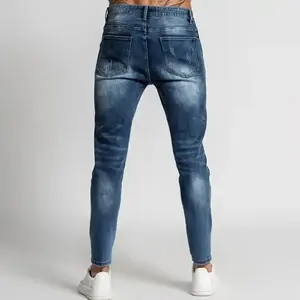 Jeans Ligeros de Corte Slim para Hombre, Tela Oxford, Pierna Ajustada, Cintura Suave, Acabado de Pierna Ajustada - Product Image 2