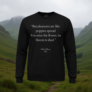 Camiseta Premium Escocesa de Manga Larga con el Poema de Robert Burns "Pero los placeres son como los amapolas" para Promociones - Product Image 3
