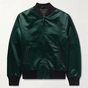 Custom <b>Men's</b> Vintage Flight Style Satin Bomber <b>Jacket</b> <b>Lightweight</b> Plain Silk High Street Winter Ready with Belt Closure - Product Image 1