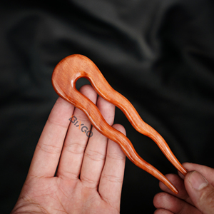 อุปกรณ์จัดแต่งทรงผมไม้ลำไยพรีเมี่ยมจากเวียดนามงานแฮนด์เมดเครื่องประดับแฟชั่นธรรมชาติ-ส้อมจัดแต่งทรงผมสำหรับผู้หญิง - Product Image 3