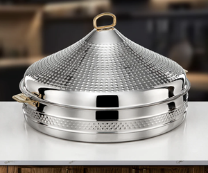 Olla de Acero Inoxidable Moderna Hecha a Mano con Tapa, Ecológica, para Servir en la Mesa de Cocina, Ideal para Fiestas - Product Image 4