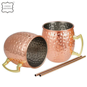 2024 Latest Design Moscow Mule <b>Travel</b> <b>Mug</b> Custom Stainless Steel <b>With</b> Copper Plating & Gold <b>Handles</b> for Back to School - Product Image 3