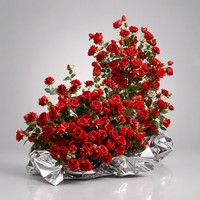 Boule de fleurs artificielles en rose rouge, centre de table pour décoration de mariage