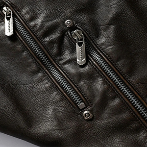 Nouveau haut en cuir véritable en peau de mouton à la mode veste mince à boutons demandée vestes en cuir pour hommes élégantes noires personnalisées à séchage rapide - Product Image 5