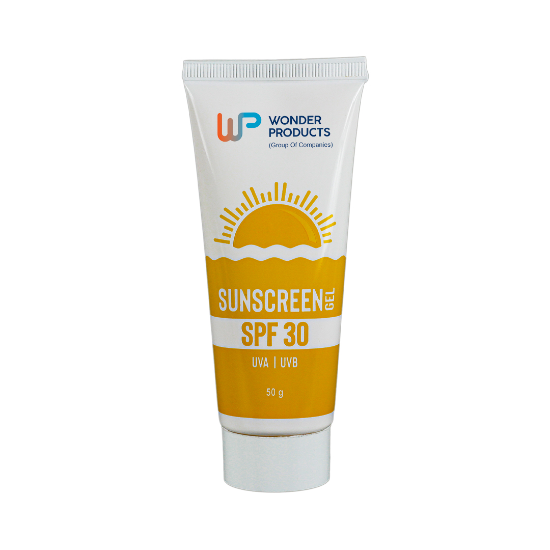 Crème solaire à prix raisonnables SPF 30 + Gel pour peau grasse sujette à l'acné Logo personnalisé disponible Crème solaire à vendre