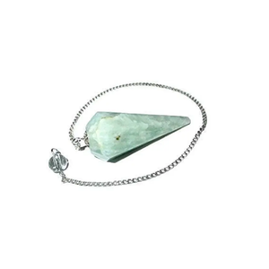 Péndulo de amazonita de alta calidad, piedra preciosa de cristal natural, cono facetado, Péndulo de radiestesia para péndulos curativos de Reiki a la venta - Product Image 1