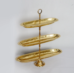 Brass cupcake đứng cho đám cưới bé showers <span class=keywords><strong>Tree</strong></span> thiết kế xử lý 2 Tier Brass kim loại bánh đứng - Product Image 2