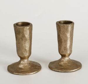 Handcrafted Durable Antique <b>Brass</b> Iron Taper Candle Holders Set 2 Christmas Elegant Weddings Dining Parties Home Decor Die - Product Image 1