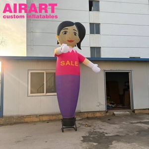 Tienda promoción de negocios publicidad inflable globo de bailarina de aire, <span class=keywords><strong>restaurante</strong></span> centro comercial cuadrado evento bailarina inflable con LED - Product Image 4