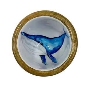 High Selling Dolphin Design <b>Bowl</b> Printed Inside Decal Enamel <b>Wood</b> Fruit <b>Salad</b> <b>Bowl</b> Newest Natural Finished <b>Wood</b> <b>Salad</b> <b>Bowl</b> 2025 - Product Image 1