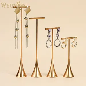 WYP Golden T Bar Jewelry Earring Stand Holder Organizer Sturdy Jewelry Hanger for Earring Ring