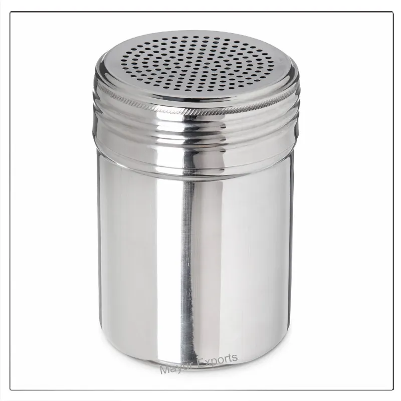 Stainless Steel Salt and Pepper Shaker metal Condiment Server Spice Tins
