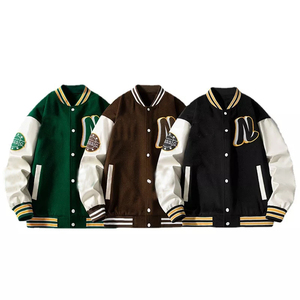 Nouveau produit très vendu Bomber à manches en cuir avec broderie en chenille personnalisé Bomber pour hommes universitaires Blouson bombardier pour femmes - Product Image 5