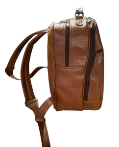 <b>Aesthetic</b> High Quality Croco Leather Backpack Bag with Durable Handle and Zipper Closure Handmade Real Croco Leather Backpack - Product Image 4