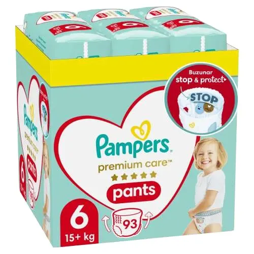 Pampers Premium Care Pacote De Fraldas 15kg + Júnior 6 (93pcs)/Pampers Tamanho Do Bebê 2 Fraldas Descartáveis-