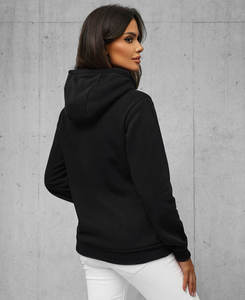 Negro Nueva llegada Mujer Sudadera informal Logotipo personalizado Fleece Nuevo estilo Drop Shoulder Hoodie Ladies - Product Image 2