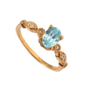 Bague de réglage classique en argent sterling 925 avec CZ bleu et blanc pour les cadeaux d'anniversaire et d'anniversaire des femmes - Product Image 1