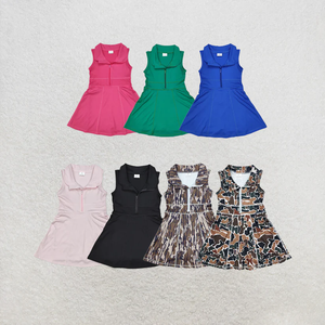 กางเกงขาสั้นออกกำลังกายลายตารางสำหรับเด็กผู้หญิง RTS พร้อมโบว์ระบายและชุดเดรสระบายชายยาวระดับเข่า - Product Image 6