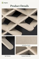 Panneau acoustique de plafond en grille gaufrée, fibre de polyester, absorption acoustique, panneau suspendu beige, taille personnalisée pour bureau