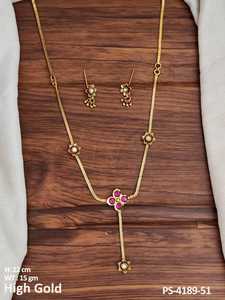 Bijoux fantaisie pendentif antique ensembles 22cm & 15gm pour anniversaire fiançailles porter ensemble de bijoux de mariée avec boucle d'oreille - Product Image 6